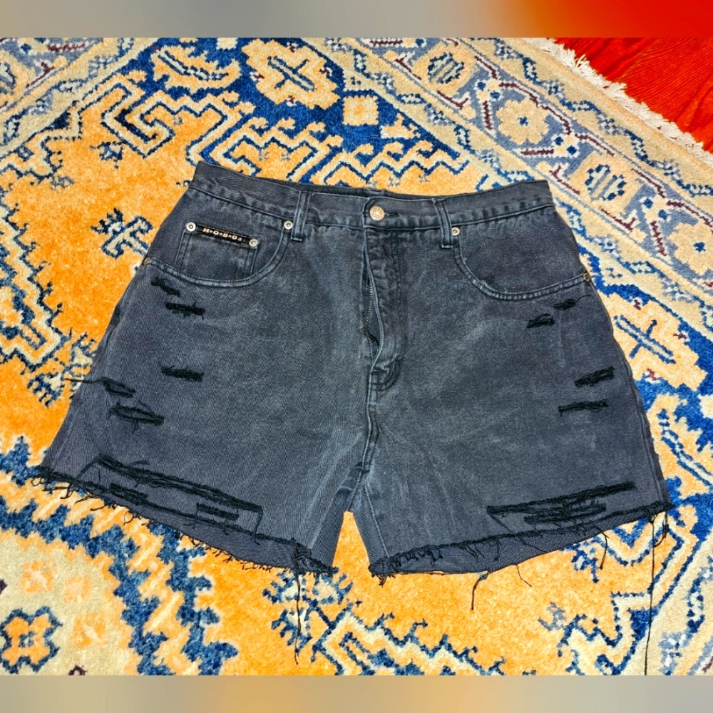 Cut-Off HOBO Black Denim Shorts